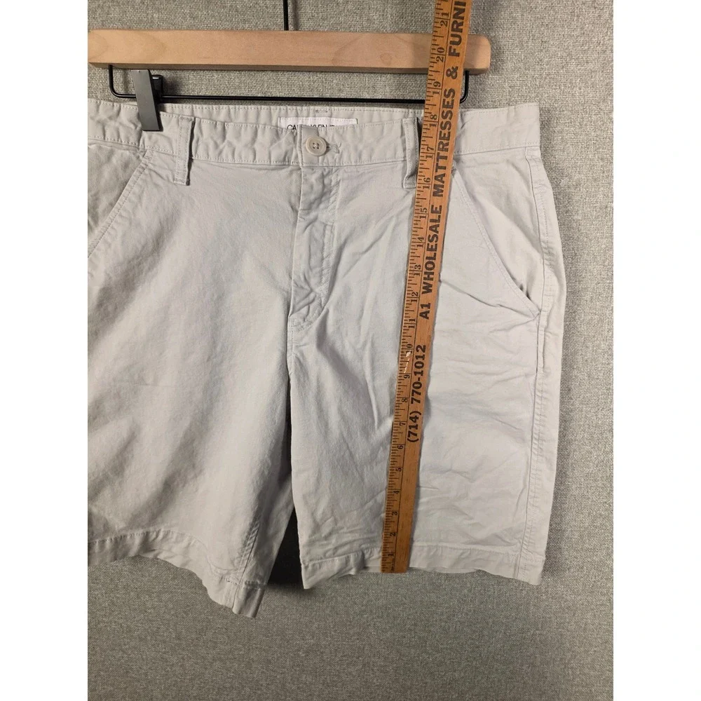 Calvin Klein Jeans Mens Chino Shorts 32 Light Gray Flat Front Stretch Casual